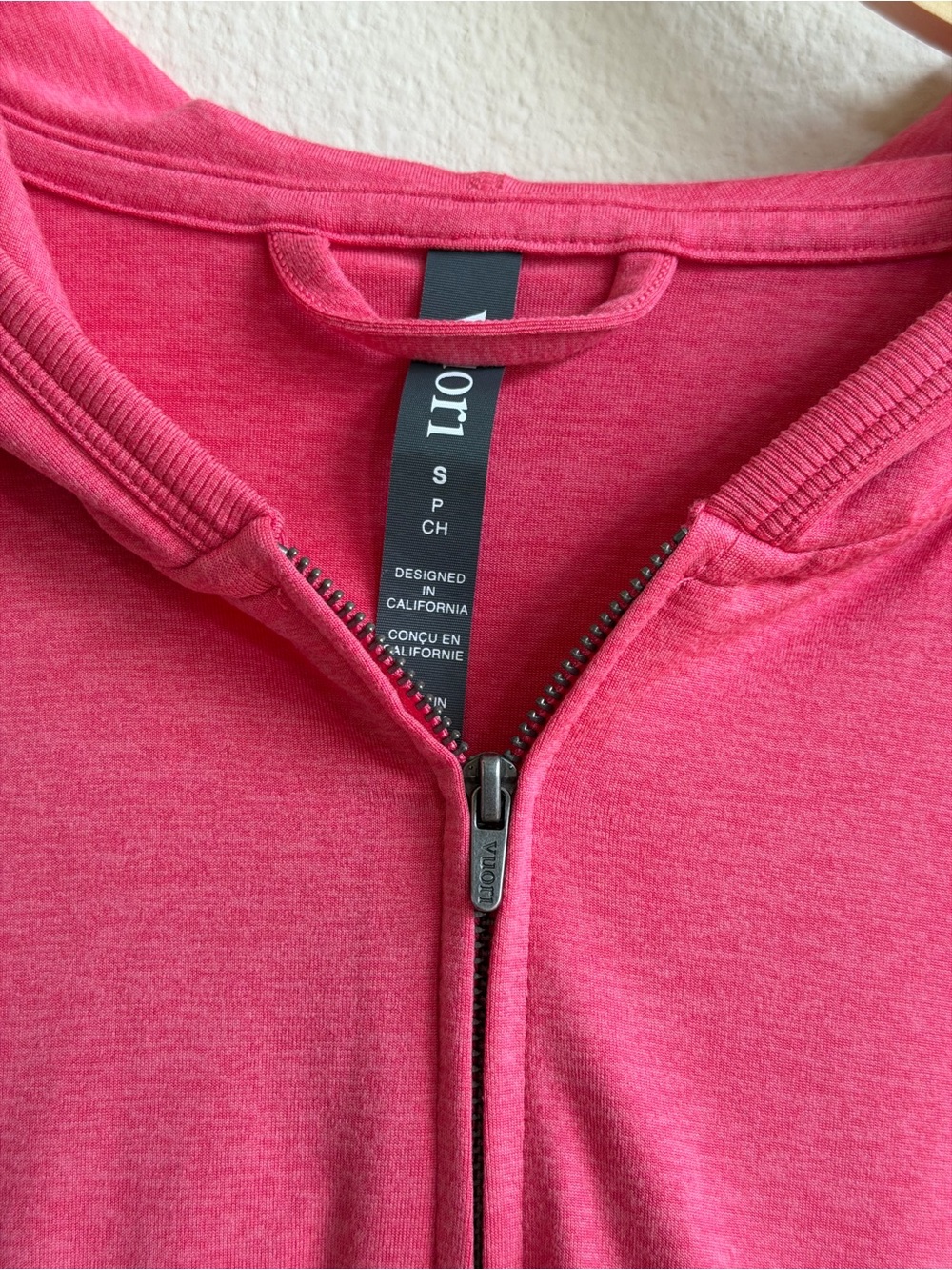NWOT Vuori Halo Mini Full Zip Hoodie Sunset Pink Heather Size Small S - Picture 4 of 12